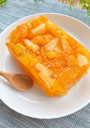 レンジで時短!フルーツ缶まるごとゼリー-レシピのメイン写真