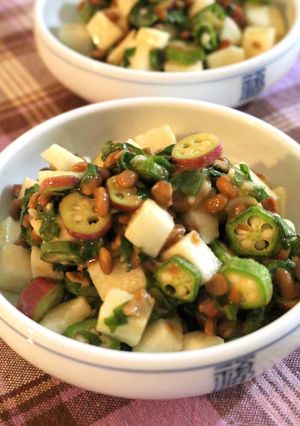 納豆と夏野菜のネバネバサラダ-レシピのメイン写真