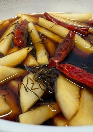 簡単パリパリ食感ピリ辛だいこん醤油漬け-レシピのメイン写真