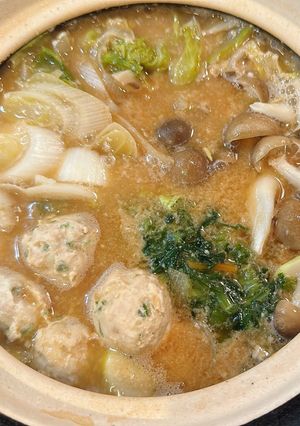 鶏団子の酒粕味噌鍋-レシピのメイン写真