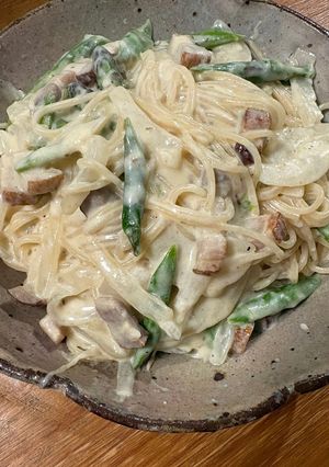 春野菜のワンパンクリームパスタ-レシピのメイン写真