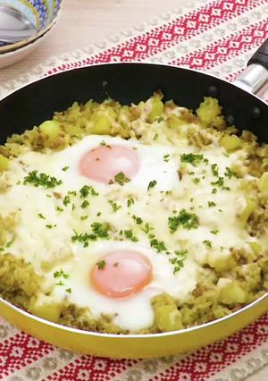 ワンパンでかんたん♪月見カレードリア風-レシピのメイン写真