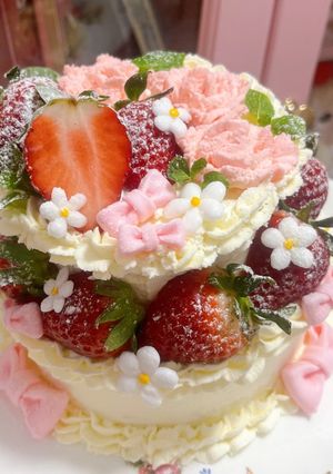クリスマスにも♡2段のミニイチゴケーキ-レシピのメイン写真