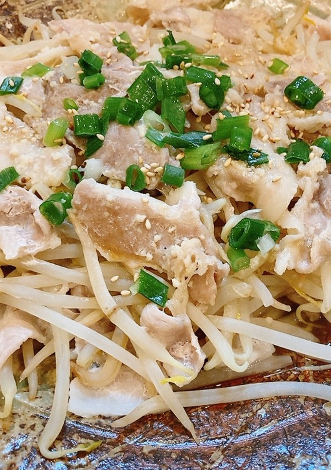 レンジで簡単☆豚バラもやしの旨ダレ蒸し-レシピのメイン写真