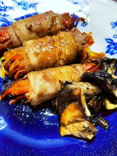 青パパイヤと人参の豚肉巻き-レシピのメイン写真