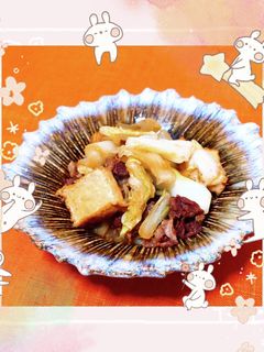 白菜と厚揚げのすき焼き風炒め煮-レシピのメイン写真