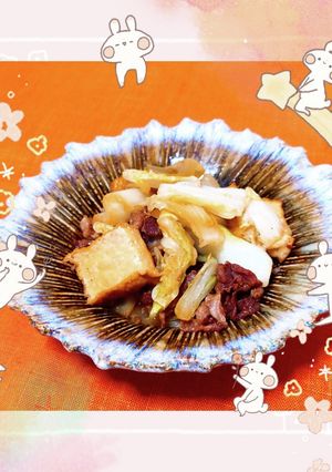 白菜と厚揚げのすき焼き風炒め煮-レシピのメイン写真