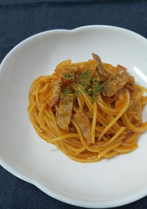 冷蔵庫にあるもので！ナポリタン風パスタ-レシピのメイン写真