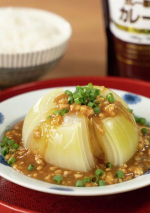 丸ごと⽟ねぎのカレーそぼろ餡-レシピのメイン写真