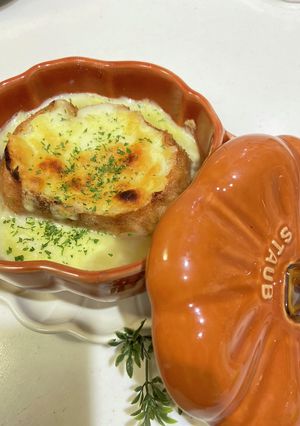 簡単時短ビストロ風オニオングラタンスープ-レシピのメイン写真