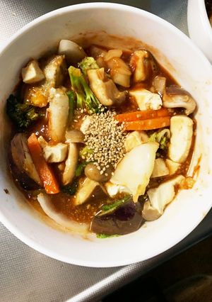 肉無豆腐ほんのり和風シーフード風味野菜炒-レシピのメイン写真