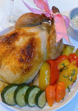 クリスマスやお祝いに♪丸鶏ローストチキン-レシピのメイン写真