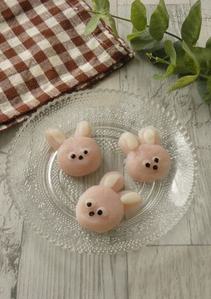 材料4つ★うさぎの白玉-レシピのメイン写真