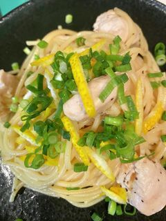 ゆずと鶏肉の和風パスタ-レシピのメイン写真