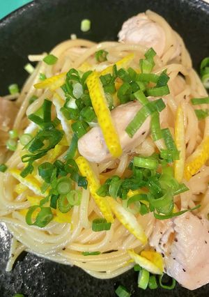 ゆずと鶏肉の和風パスタ-レシピのメイン写真