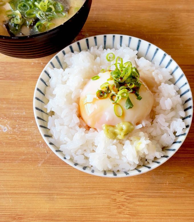 温泉卵の卵かけご飯★わさび醤油添え-レシピのメイン写真