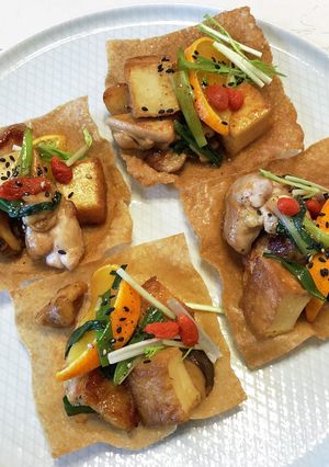 オープン揚げ春巻き　鶏肉オイスターソース-レシピのメイン写真