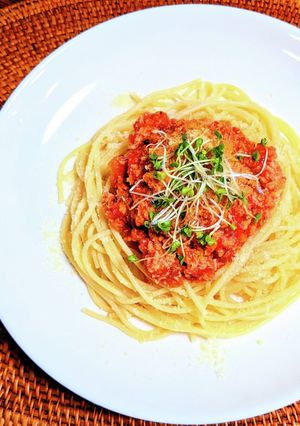 チキンミートソースのスパゲッティ-レシピのメイン写真