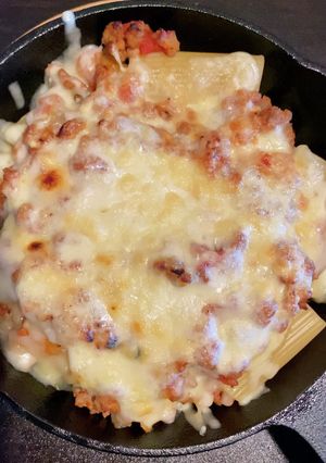 魚焼きグリルでミートソースグラタン-レシピのメイン写真