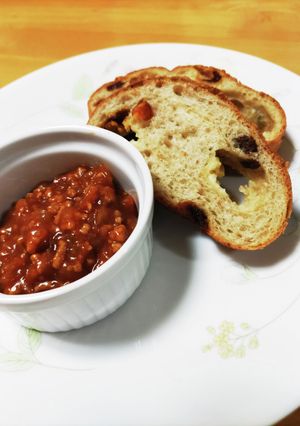 果実チーズクリームフランスにミートソース-レシピのメイン写真