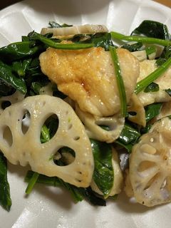 たっぷりほうれん草と鶏むね肉レンコン炒め-レシピのメイン写真
