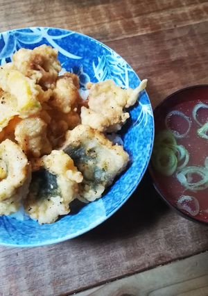 Xmasイブ！ハモと鶏天丼かぼちゃ付-レシピのメイン写真