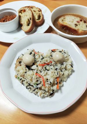 ひき肉とひじき煮のピラフ-レシピのメイン写真