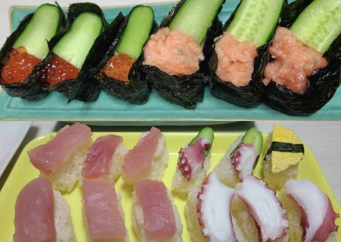 白くま握り寿司♡たまご&まぐろ