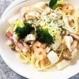シーフードのチャウダー風スープパスタ
