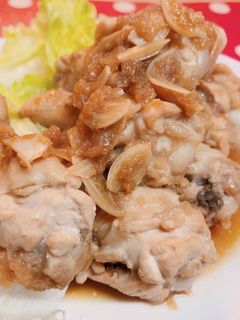 *手羽元のにんにく玉ねぎソース煮*-レシピのメイン写真