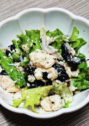 リーフレタスと豆腐のサラダ♪しらす海苔☆-レシピのメイン写真