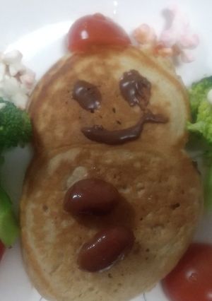 雪だるまのホットケーキ-レシピのメイン写真