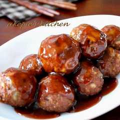 รูปของ **れんこん入り肉団子の甘酢あんかけ**
