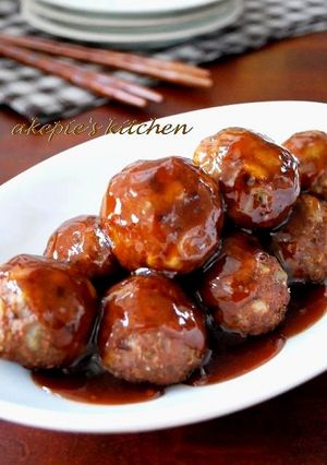 **れんこん入り肉団子の甘酢あんかけ**-レシピのメイン写真
