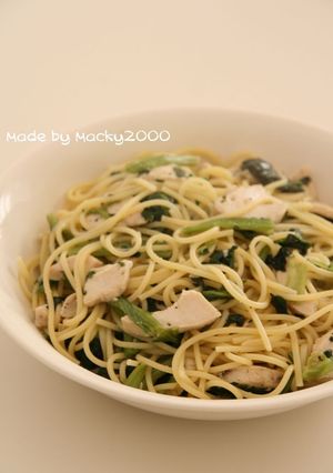鶏ハムとほうれん草のパスタ-レシピのメイン写真
