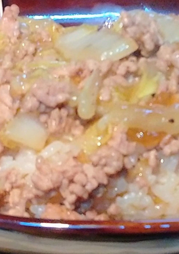 白菜と挽肉の柚子こしょう丼-レシピのメイン写真