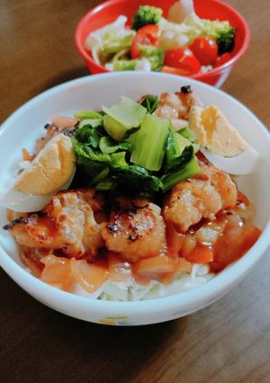 揚げずにから揚げ丼☆甘酢あんかけ味-レシピのメイン写真
