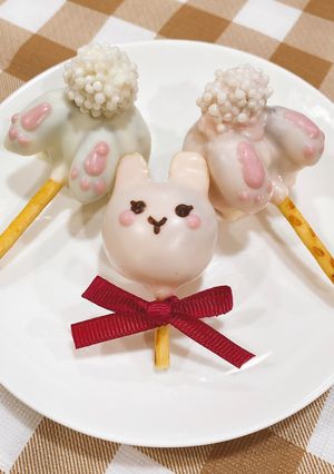 紅白うさぎのロリポップケーキ-レシピのメイン写真
