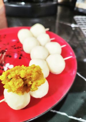 豆腐白玉団子とかぼちゃあん-レシピのメイン写真