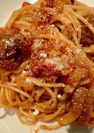 IKEAのミートボールでトマトパスタ-レシピのメイン写真