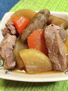 豚肉と根菜の煮物!大根人参も柔らか圧力鍋-レシピのメイン写真