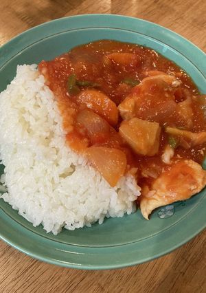 鶏むね肉のハヤシトマト♪-レシピのメイン写真