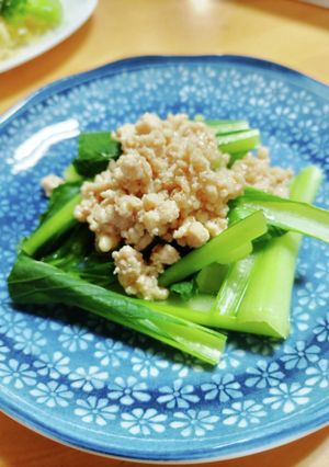 小松菜の鶏そぼろがけ-レシピのメイン写真