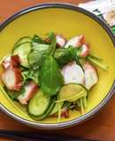 浅漬けのもとで作るタコと香味野菜のマリネ