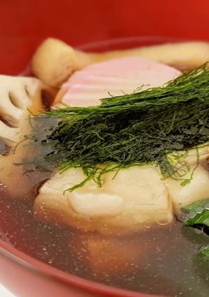 出汁との相性抜群！すじ青のりの贅沢お雑煮-レシピのメイン写真