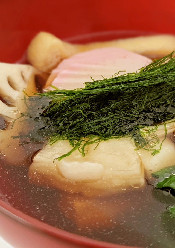 出汁との相性抜群！すじ青のりの贅沢お雑煮-レシピのメイン写真