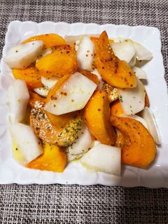 #クックパッドの家庭科 かぶと柿のサラダ-レシピのメイン写真