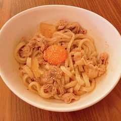 รูปของ レンジで6分！豚キムチうどん
