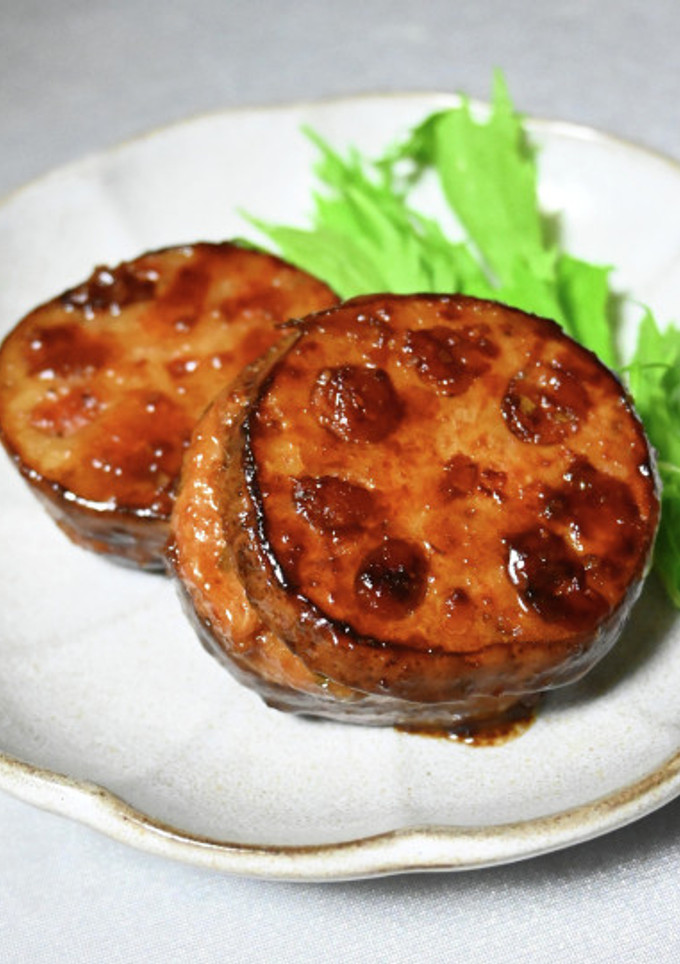 お煮しめの蓮根で作るはさみ焼き-レシピのメイン写真