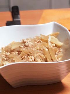大根とひき肉としらたきの炒め煮-レシピのメイン写真